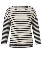 Sweatshirt gestreift aus Baumwolle - 804794-navy / butter - Blau | Weiß