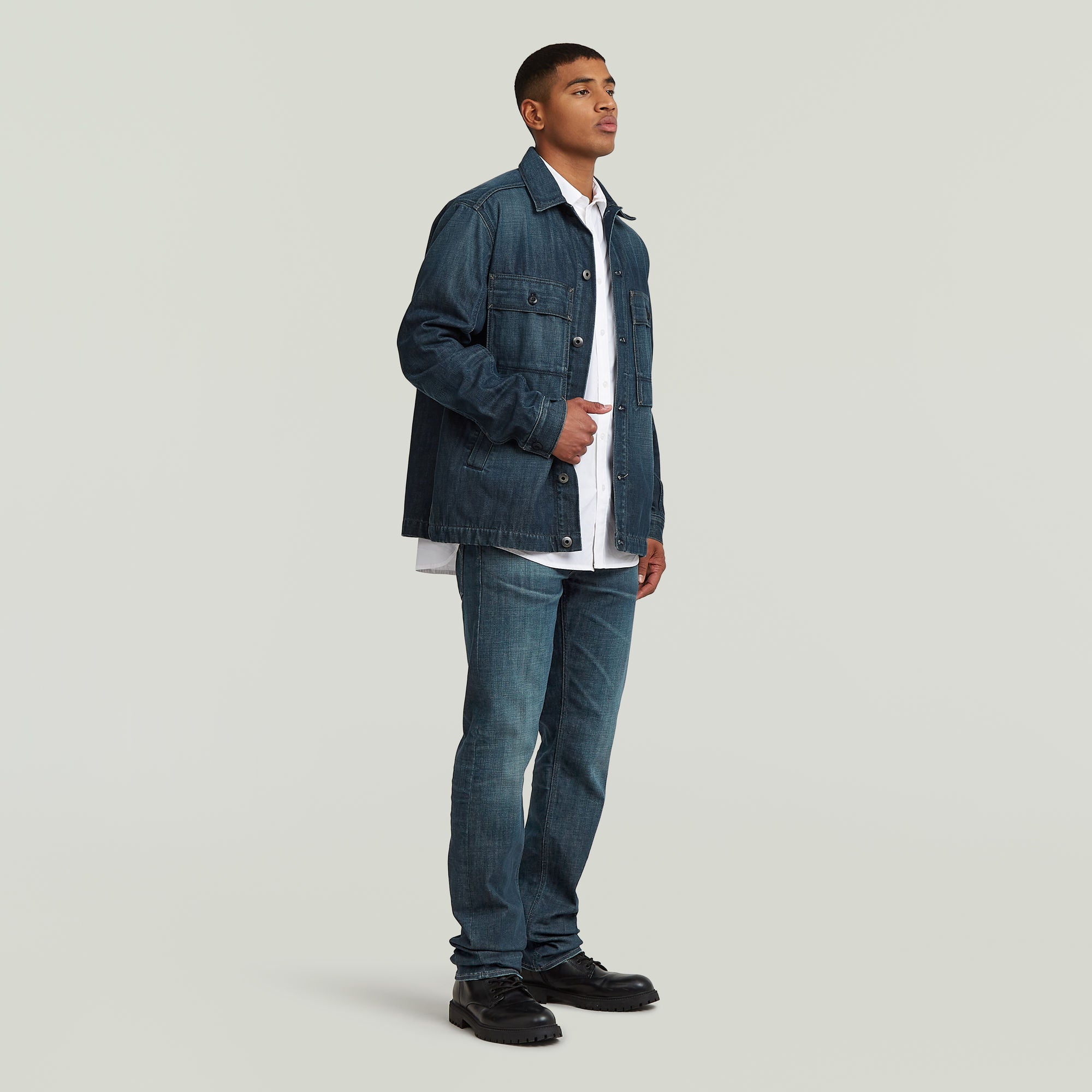 Jeansjacke MOSA - J174-antique jadeite green - Blau