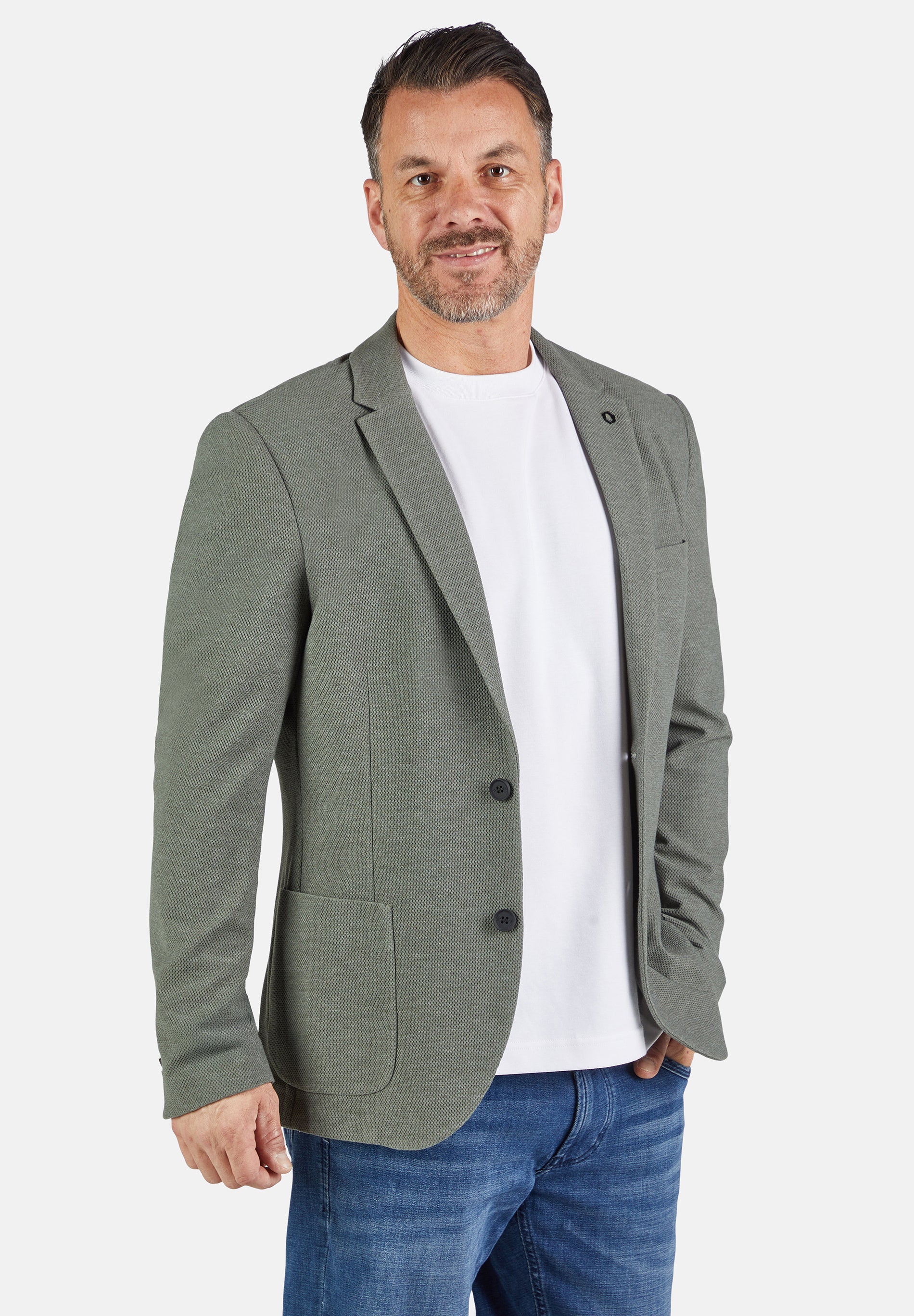 Sakko meliert mit aufgesetzten Taschen - 30 - Grün