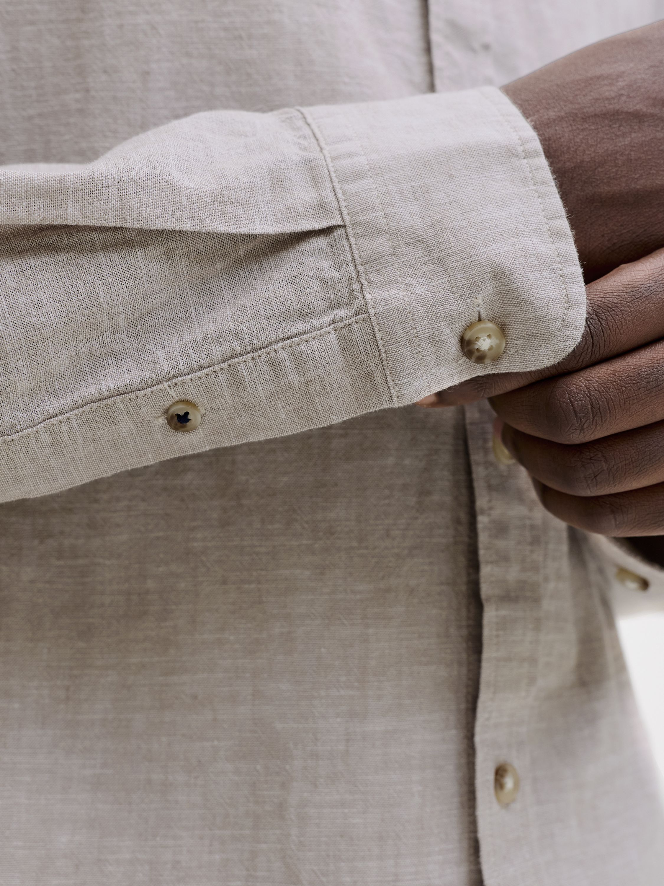 Leinenhemd Regular Fit - String - Braun