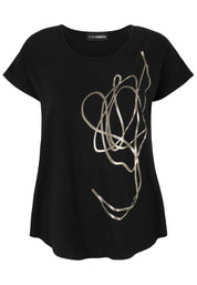 T-Shirt aus Viskose - 99-Schwarz - Schwarz