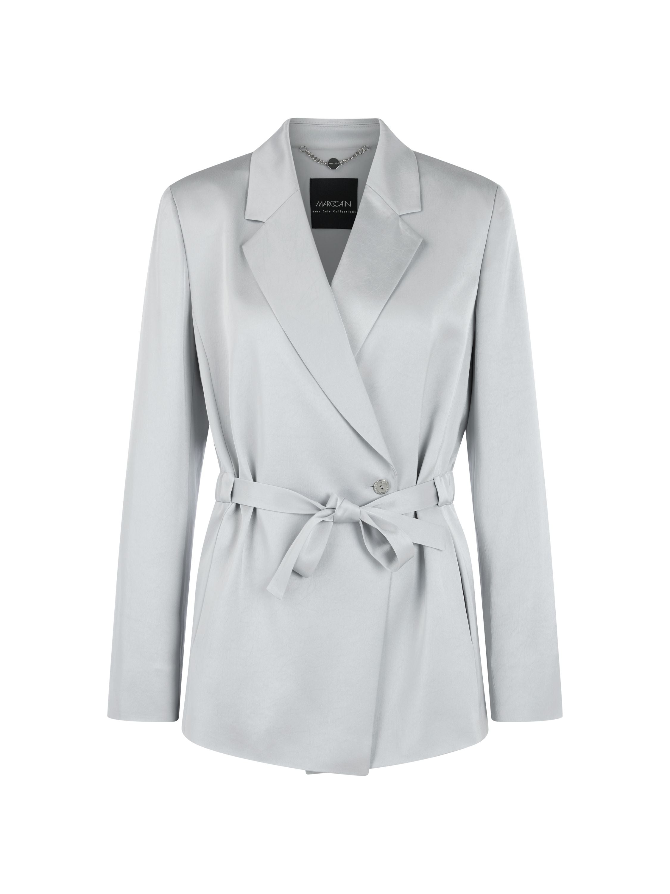 Wickelblazer mit Taillengürtel - 804 - Grau