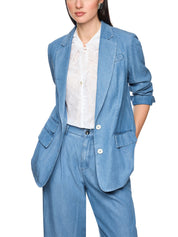 Blazer oversized aus Lyocell - 350 - Blau