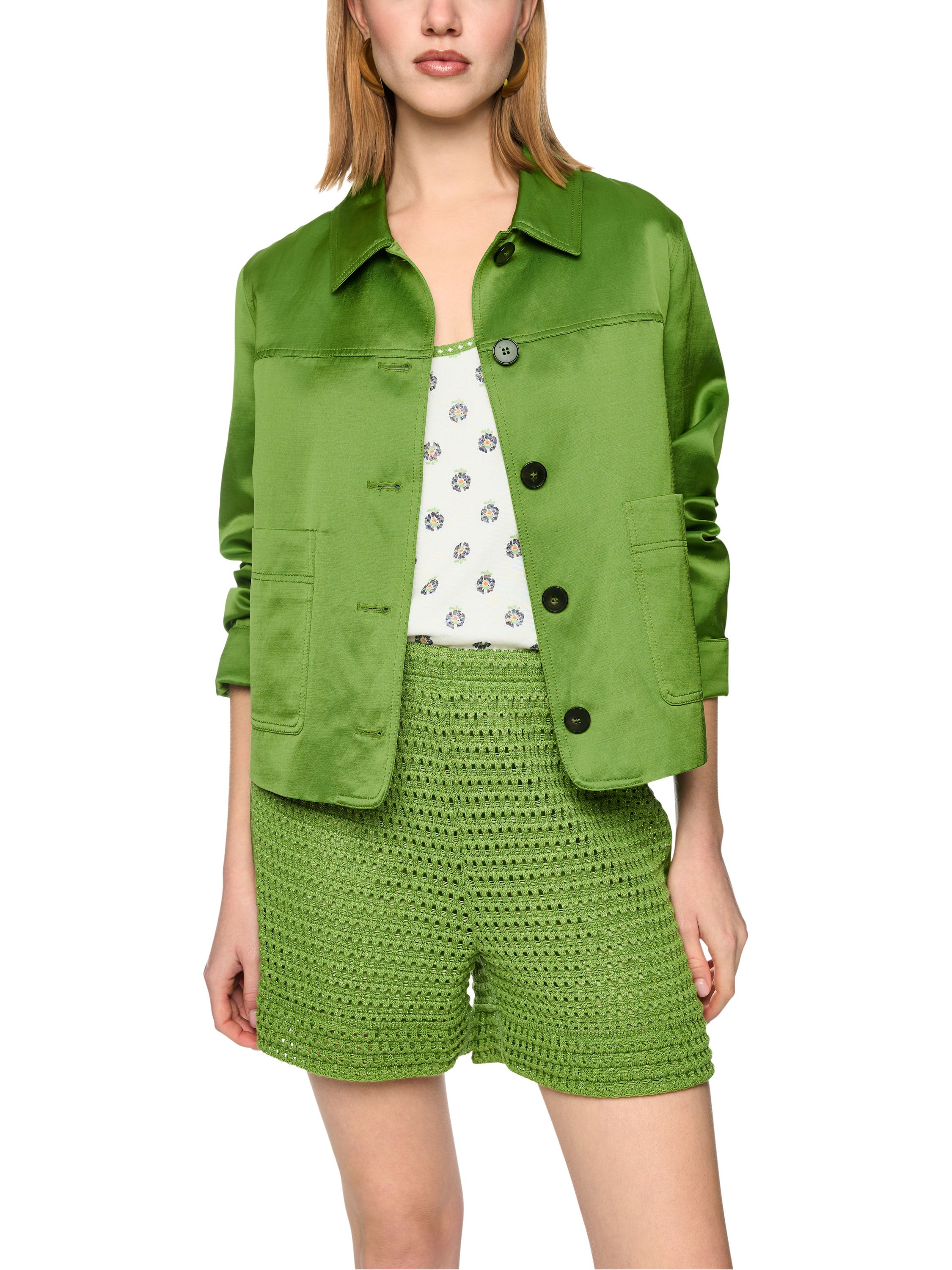 Overshirt aus schimmerndem  Viskosemix - 526 - Grün