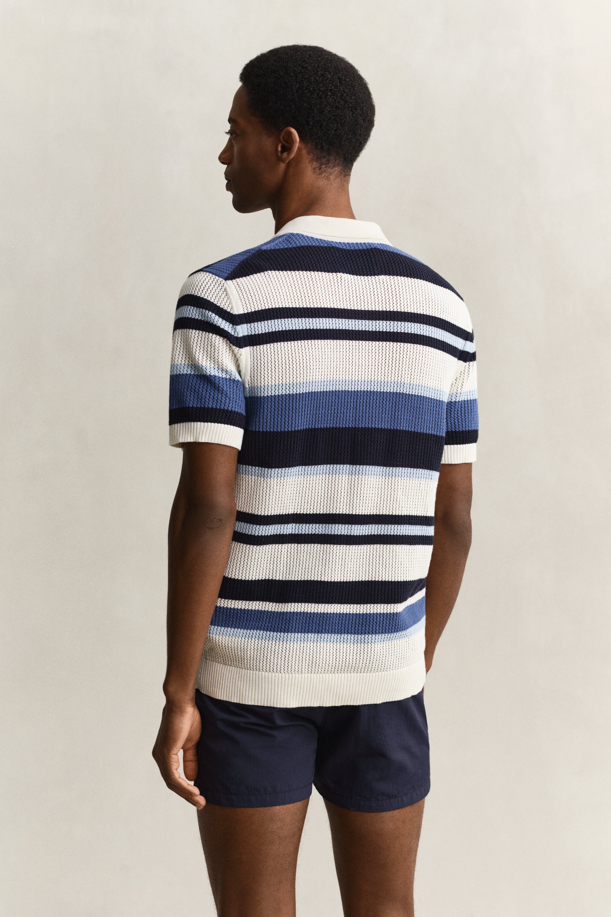 Strick-Polohemd aus Baumwolle - 442-VINTAGE BLUE - Blau