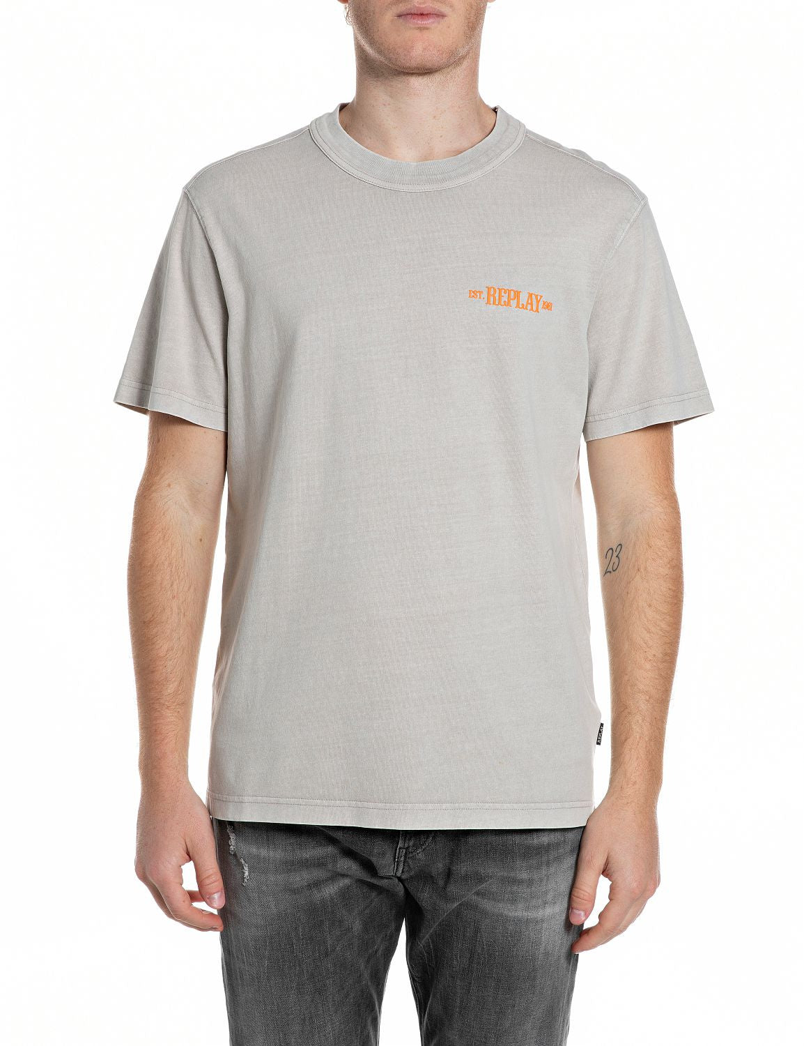 T-Shirt aus Baumwolle - 772-PEARL GREY - Grau