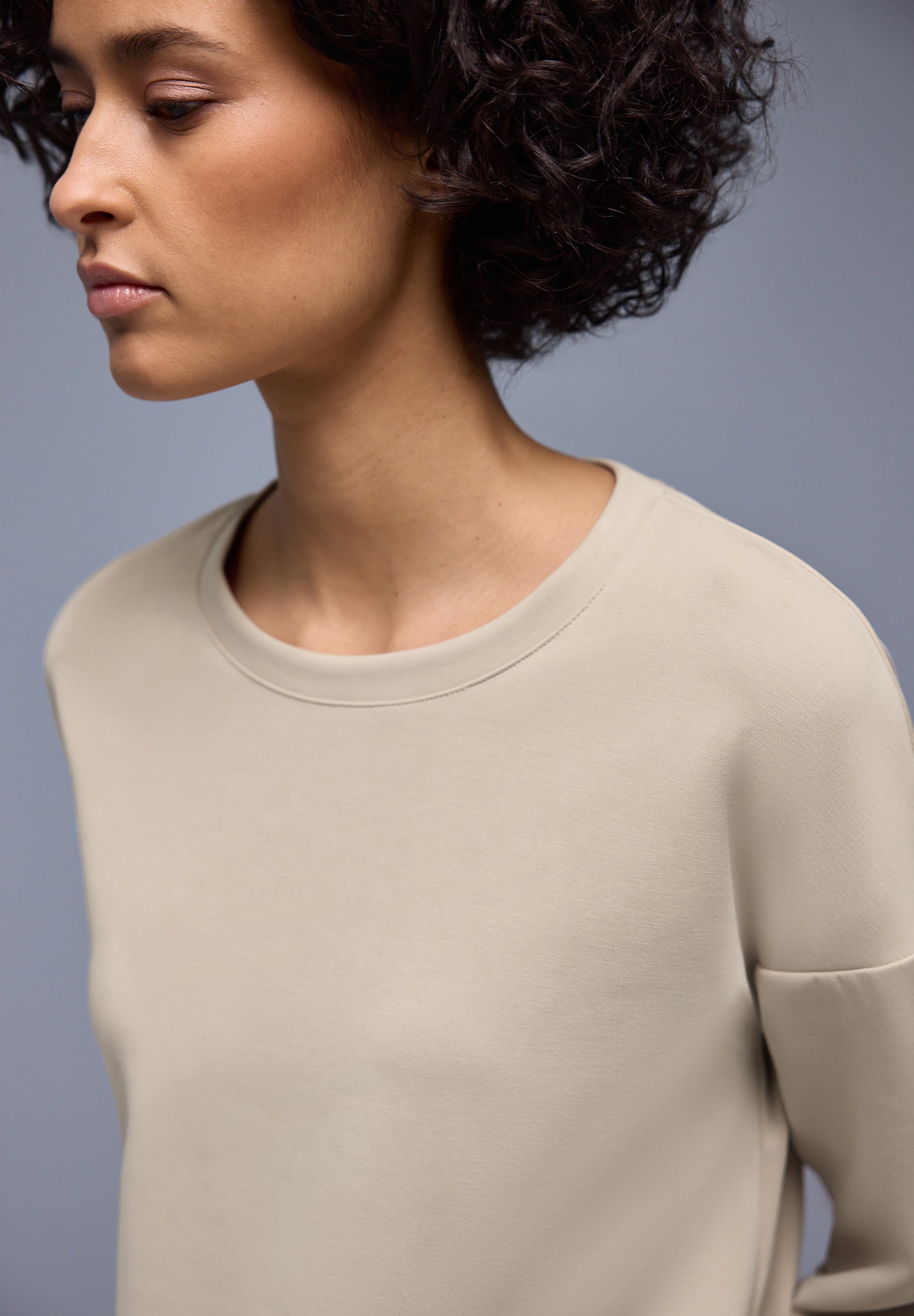 Sweatshirt aus Modalmix - 16667-cotton beige - Beige