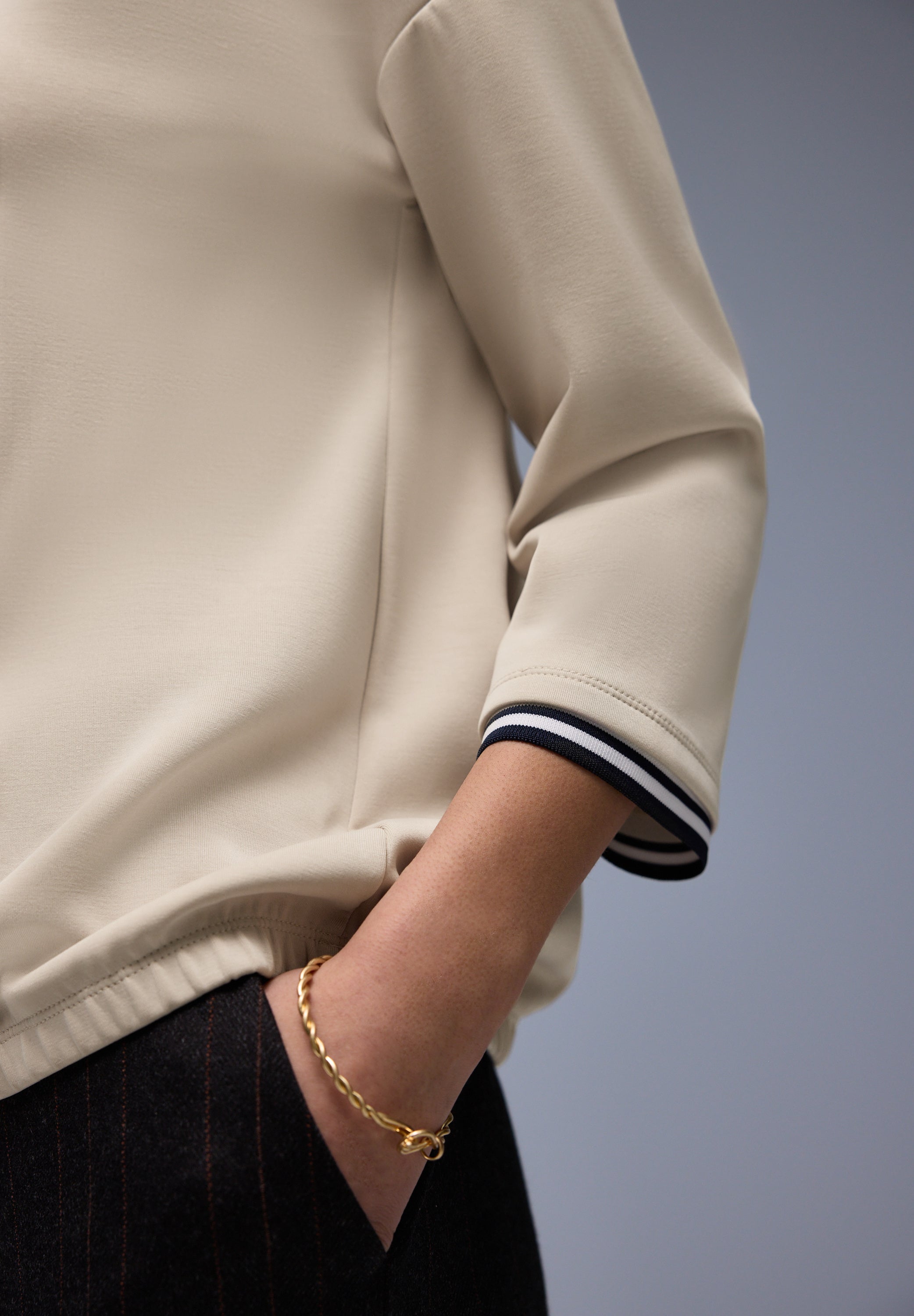 Sweatshirt aus Modalmix - 16667-cotton beige - Beige