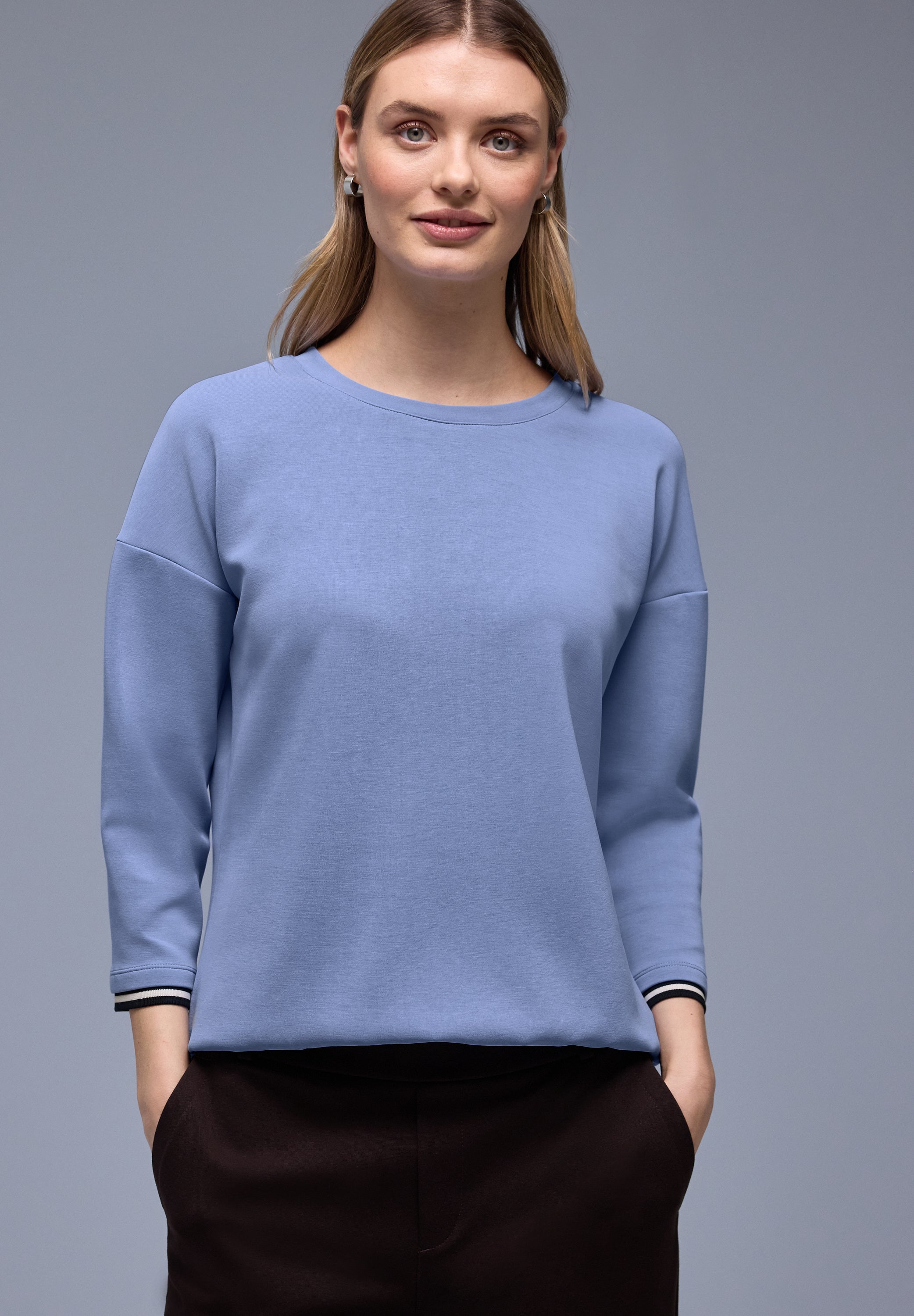 Sweatshirt aus Modalmix - 17453-bonnet blue - Blau