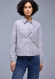 Bluse gestreift aus Baumwolle - 22289-original blue - Blau | Weiß