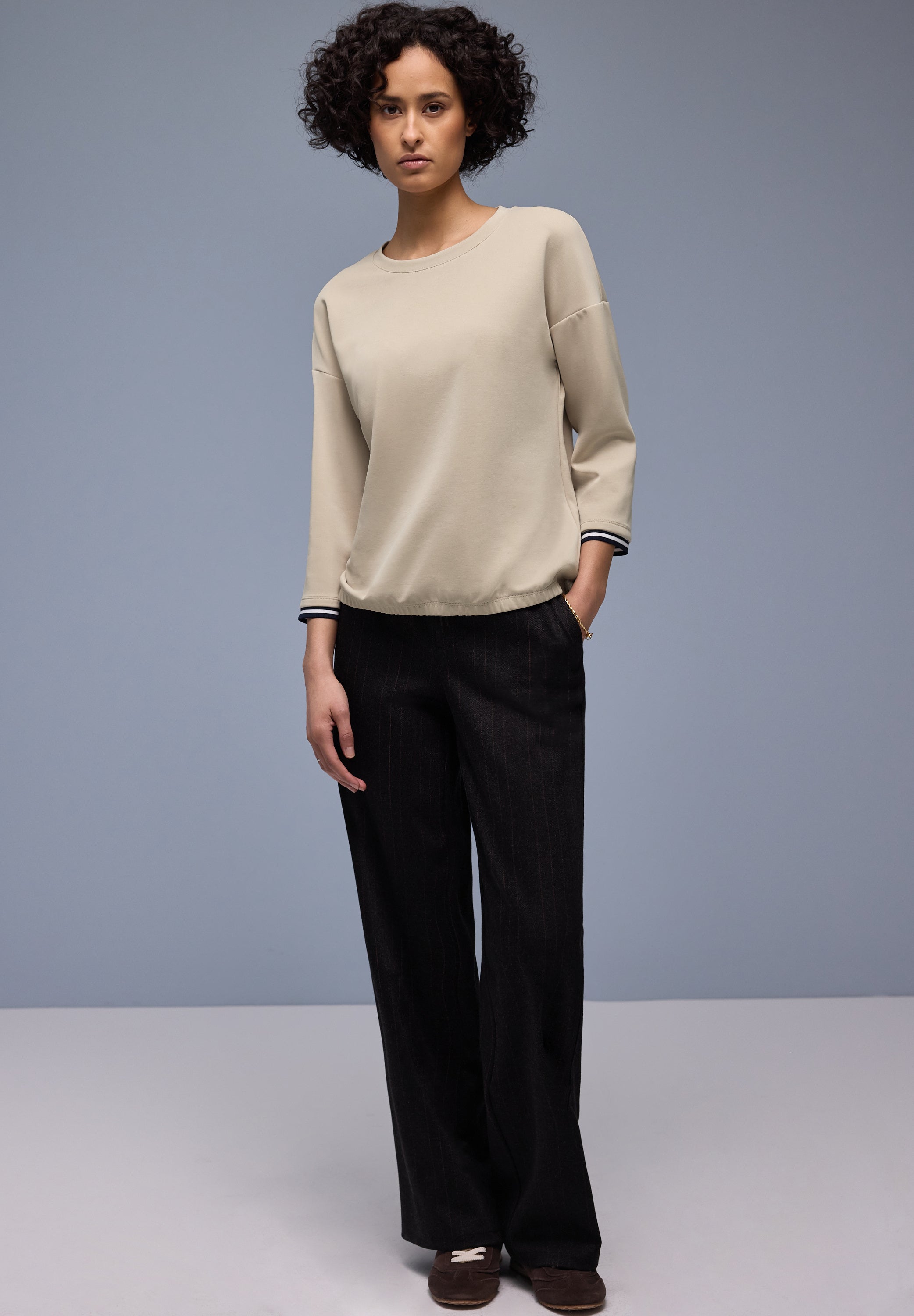 Sweatshirt aus Modalmix - 16667-cotton beige - Beige