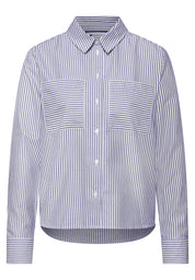 Bluse gestreift aus Baumwolle - 22289-original blue - Blau | Weiß