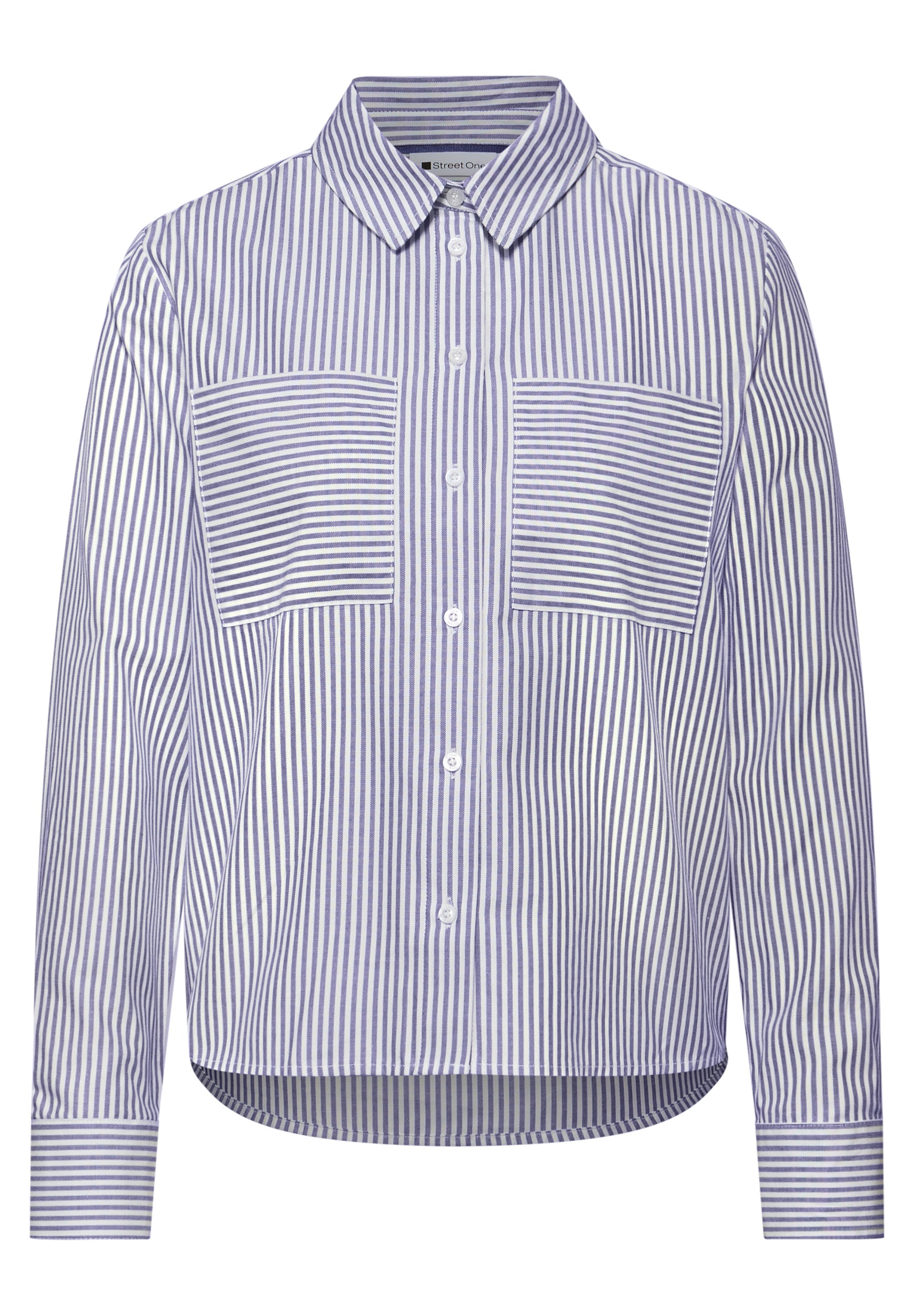 Bluse gestreift aus Baumwolle - 22289-original blue - Blau | Weiß