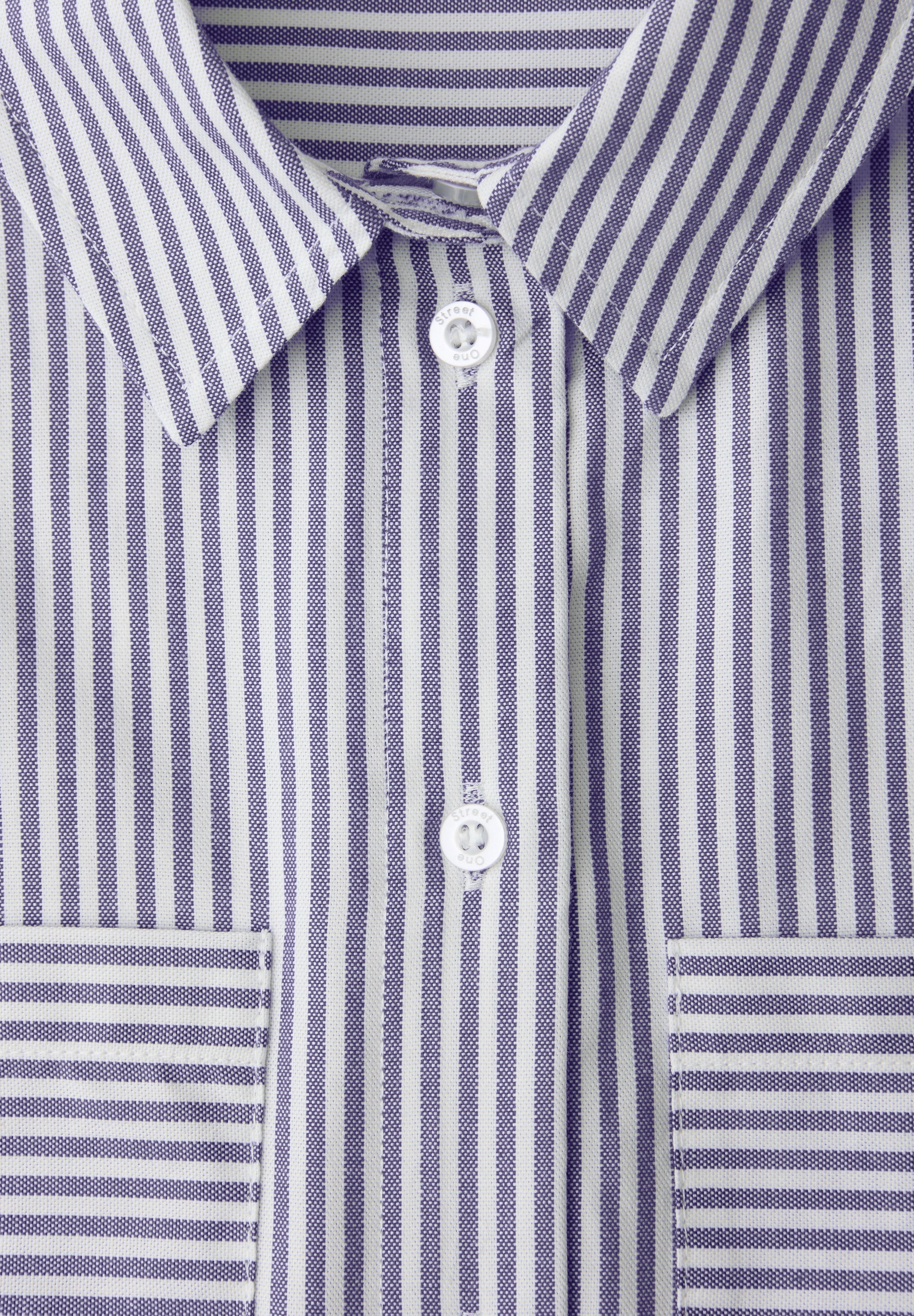 Bluse gestreift aus Baumwolle - 22289-original blue - Blau | Weiß