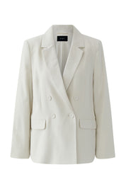 Blazer aus fließender Viskose-Mischung - 1088-whitecap gray - Weiß