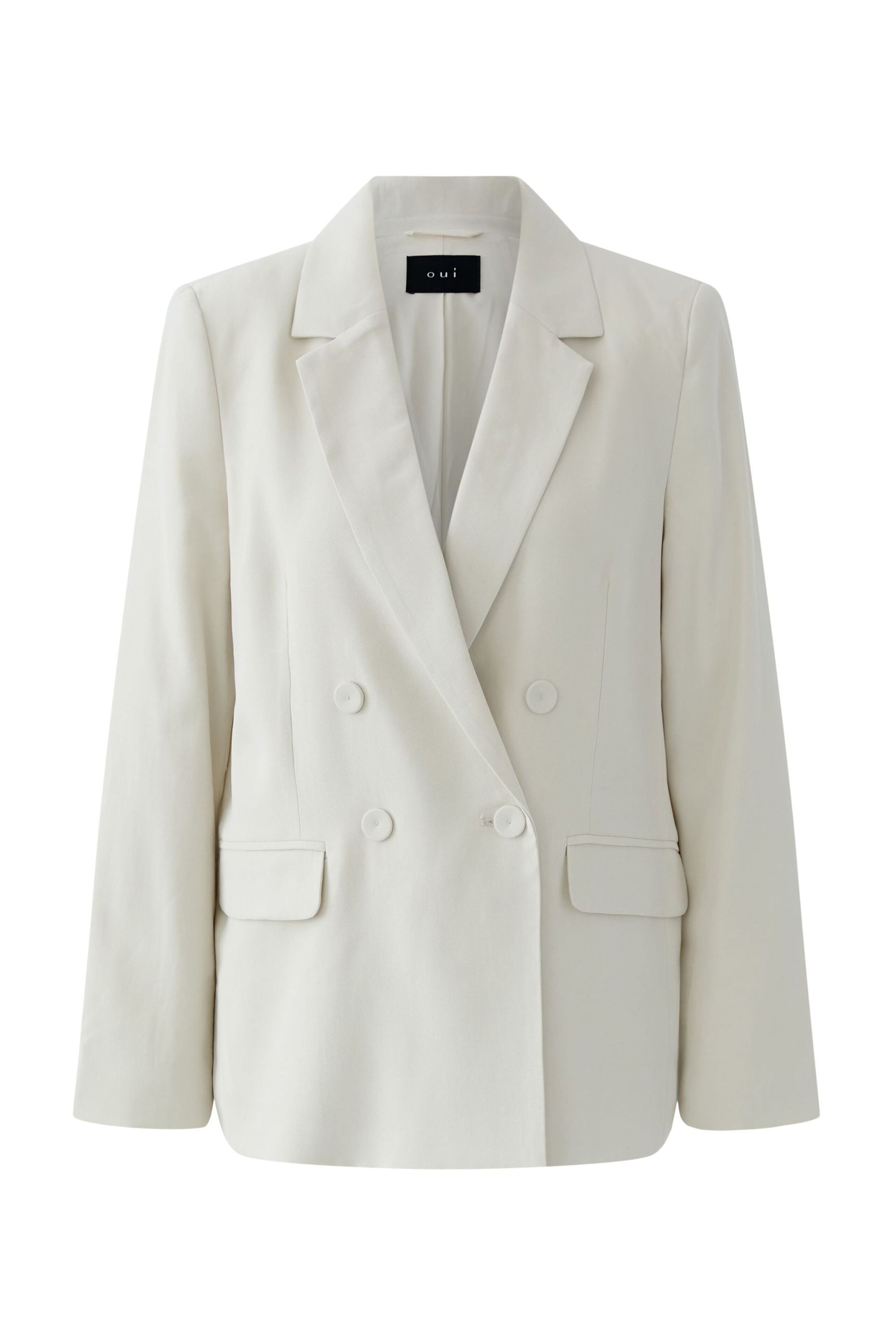 Blazer aus fließender Viskose-Mischung - 1088-whitecap gray - Weiß