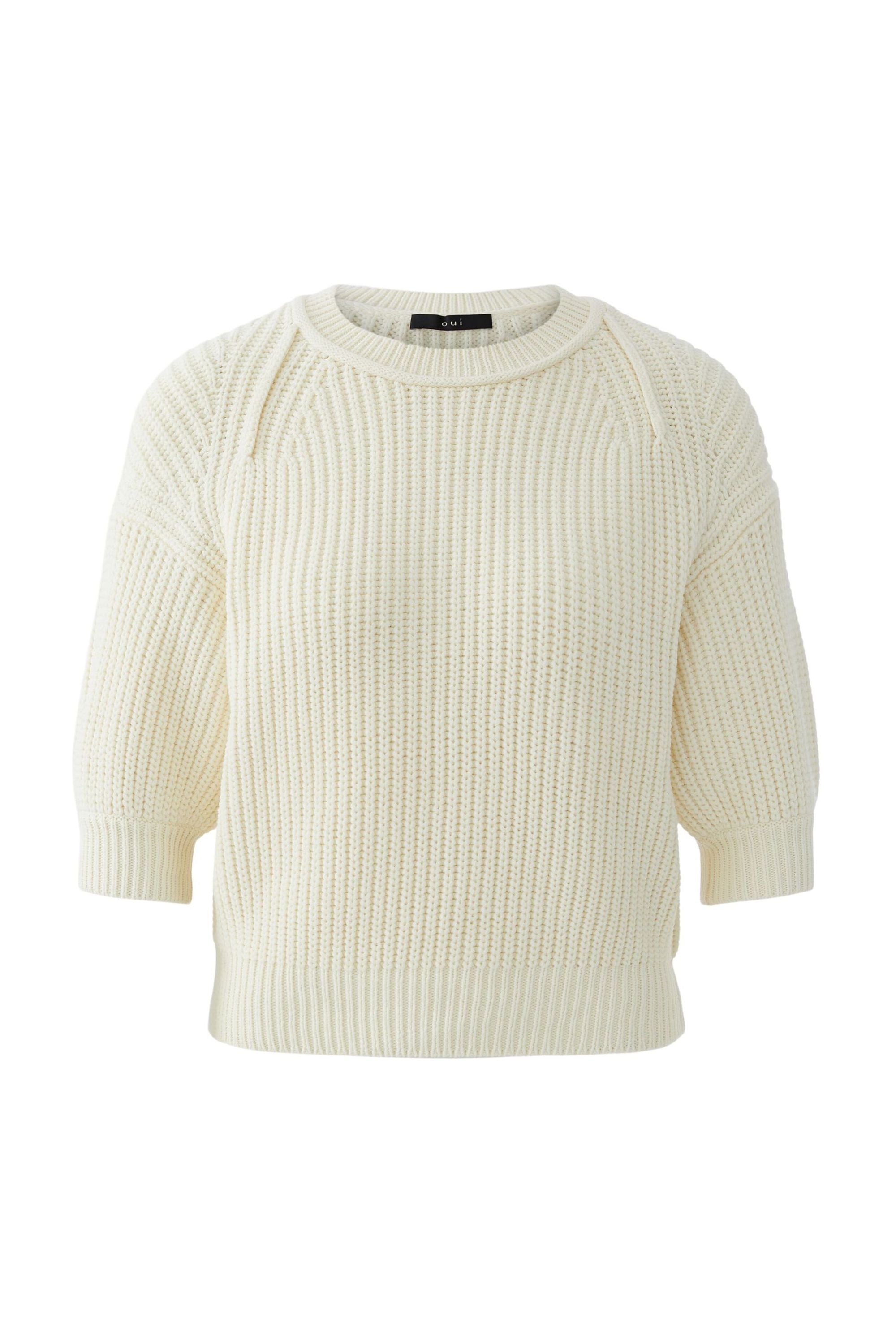 Strickpullover aus Baumwollmix - 1018-gardenia - Creme