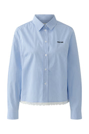 Bluse kariert aus Baumwollemix - 0541-blue white - Blau