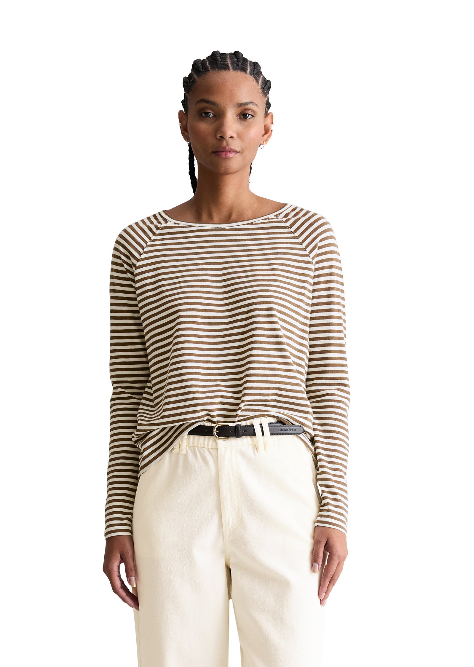 Langarmshirt Relaxed Fit - 1544-Dark Brown_Multi_02 - Braun