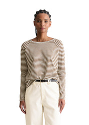 Langarmshirt Relaxed Fit - 1544-Dark Brown_Multi_02 - Braun