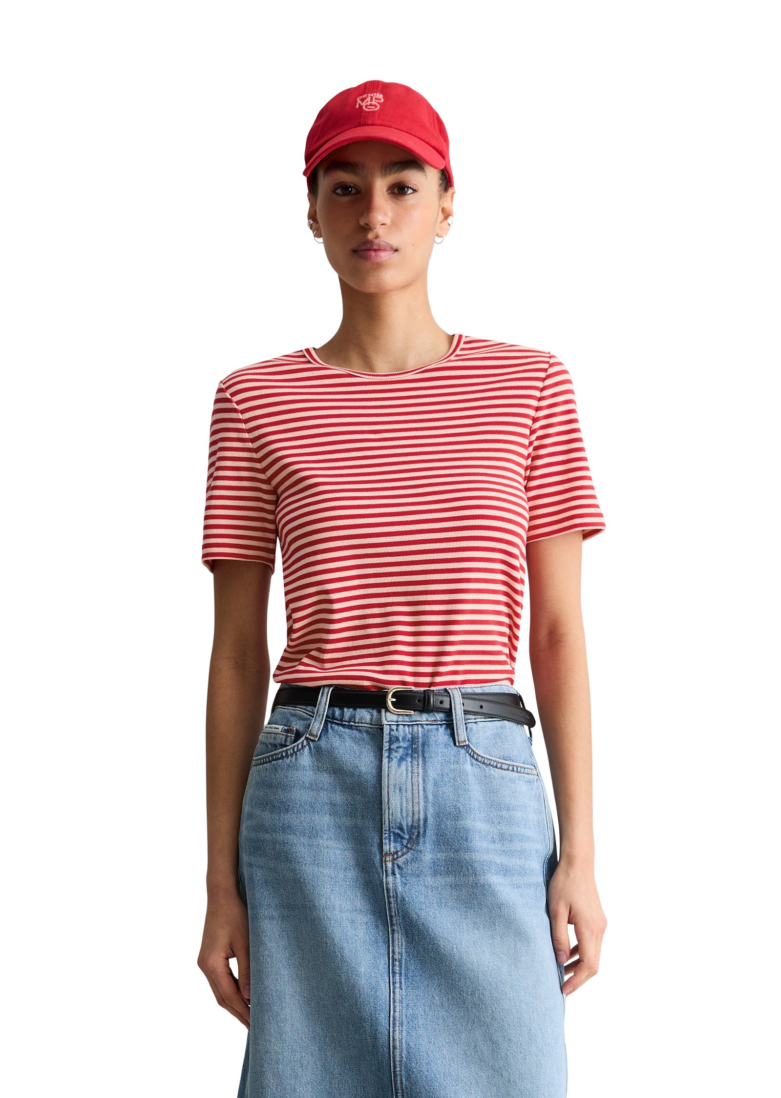 T-Shirt Slim Fit - 7224-Medium Red_Multi_1 - Rot