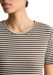 T-Shirt Slim Fit - 1543-Dark Brown_Multi_01 - Braun