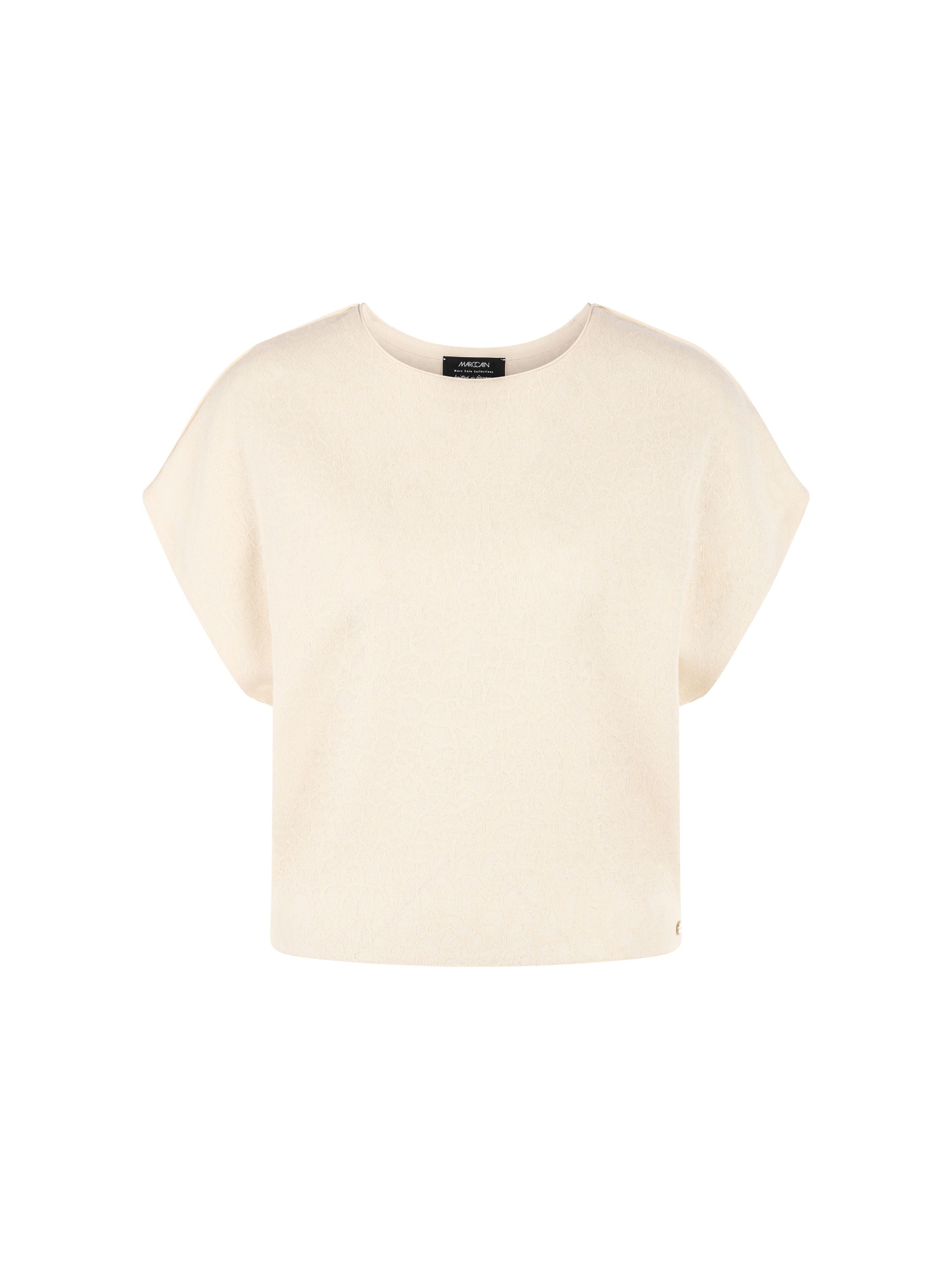 Feinstrick-Pullover mit Leoprint - 112 - Creme