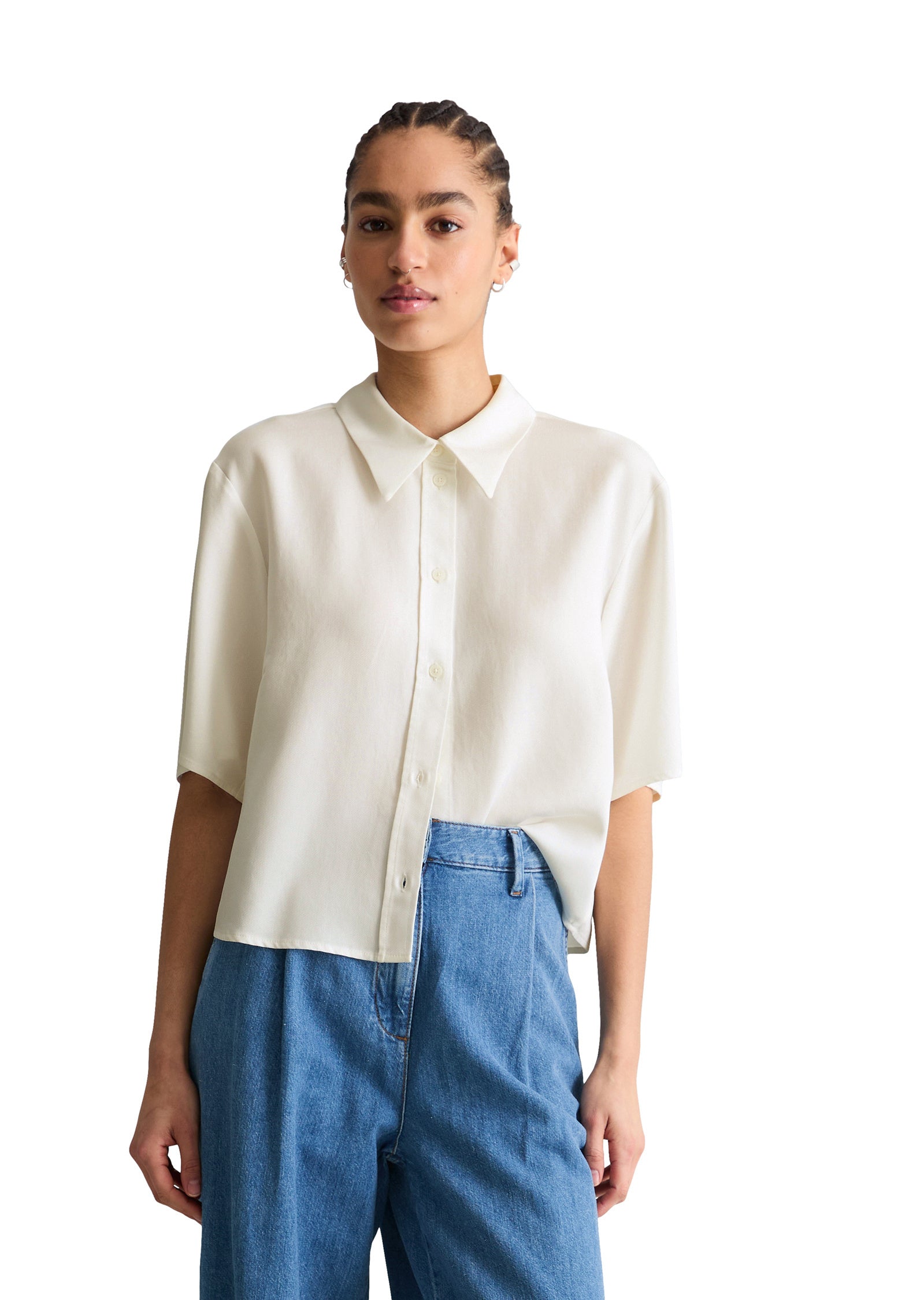 Bluse aus Lyocell - 1183-Silky White - Weiß