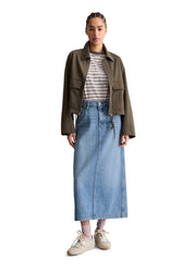 Übergangsjacke cropped aus Baumwollmix - 1386-Hazelnut Brown - Braun