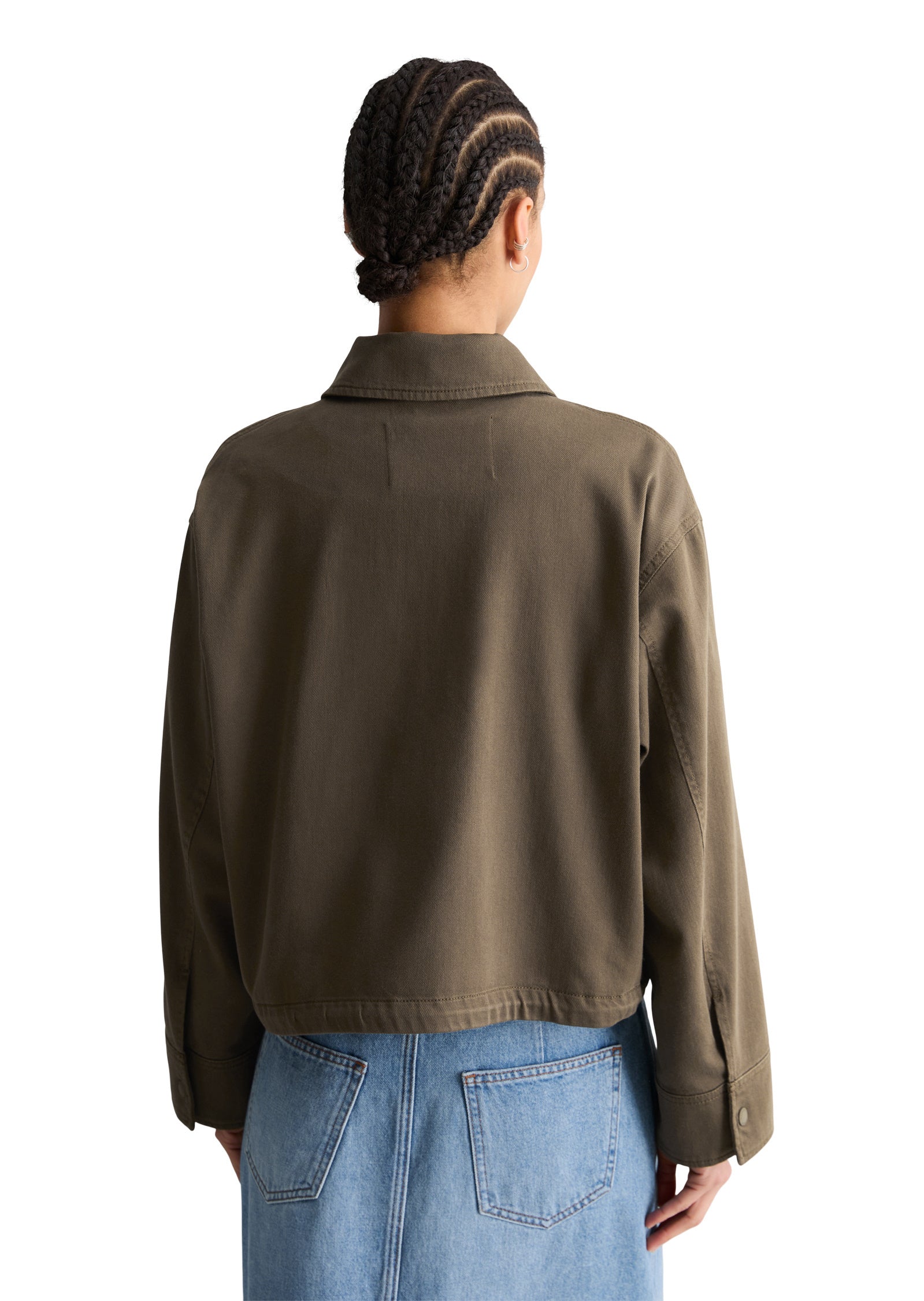 Übergangsjacke cropped aus Baumwollmix - 1386-Hazelnut Brown - Braun