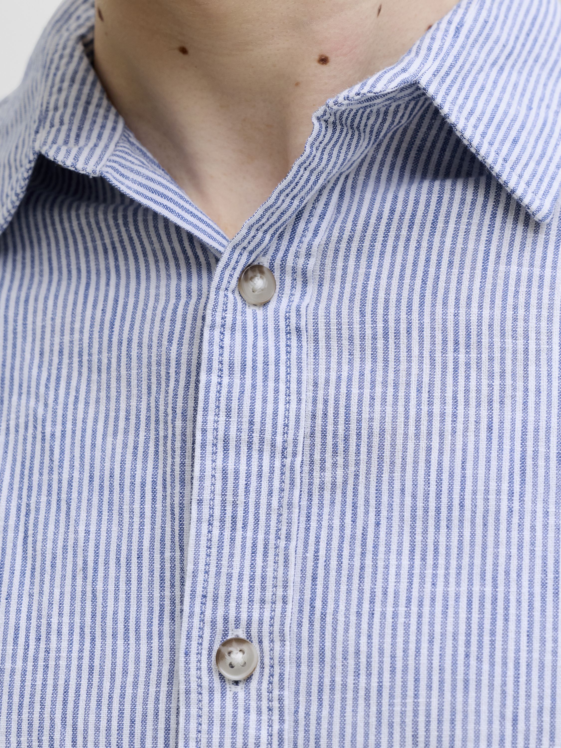 Leinenhemd Regular Fit - Infinity/STRIPES - Blau