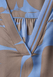 Bluse gemustert aus Viskose - 27453-bonnet blue - Blau