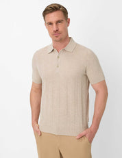 Strickpoloshirt Slim Fit STYLE PASCAL - 57-beach - Creme