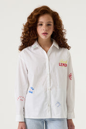 Bluse aus Baumwolle - 53-off white - Weiß