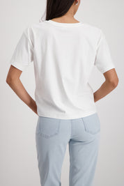 T-Shirt aus Baumwolle - 209 pastel yellow - Weiß