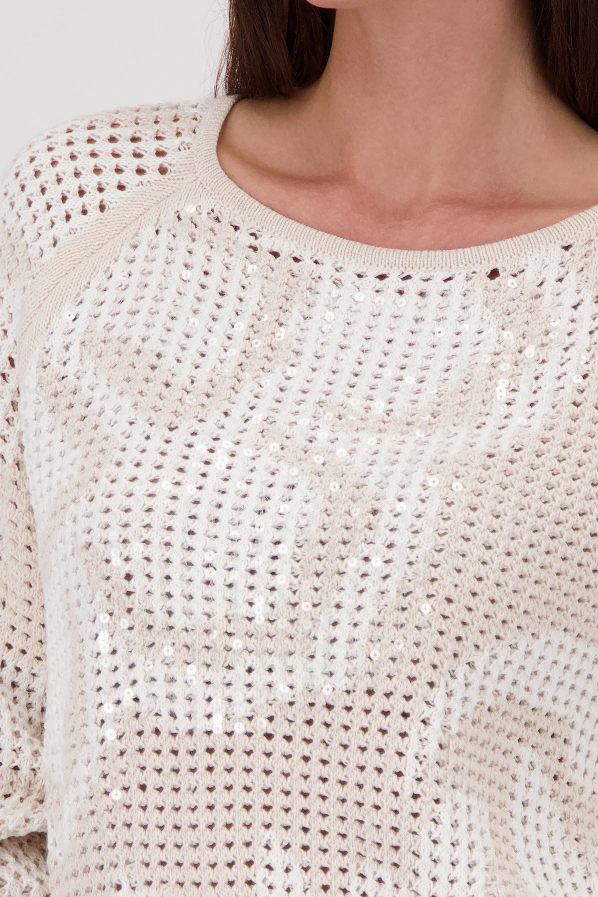 Strickpullover aus Baumwolle - 126 champagne beige gemustert - Beige