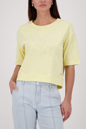 T-Shirt aus Baumwolle - 209 pastel yellow - Gelb