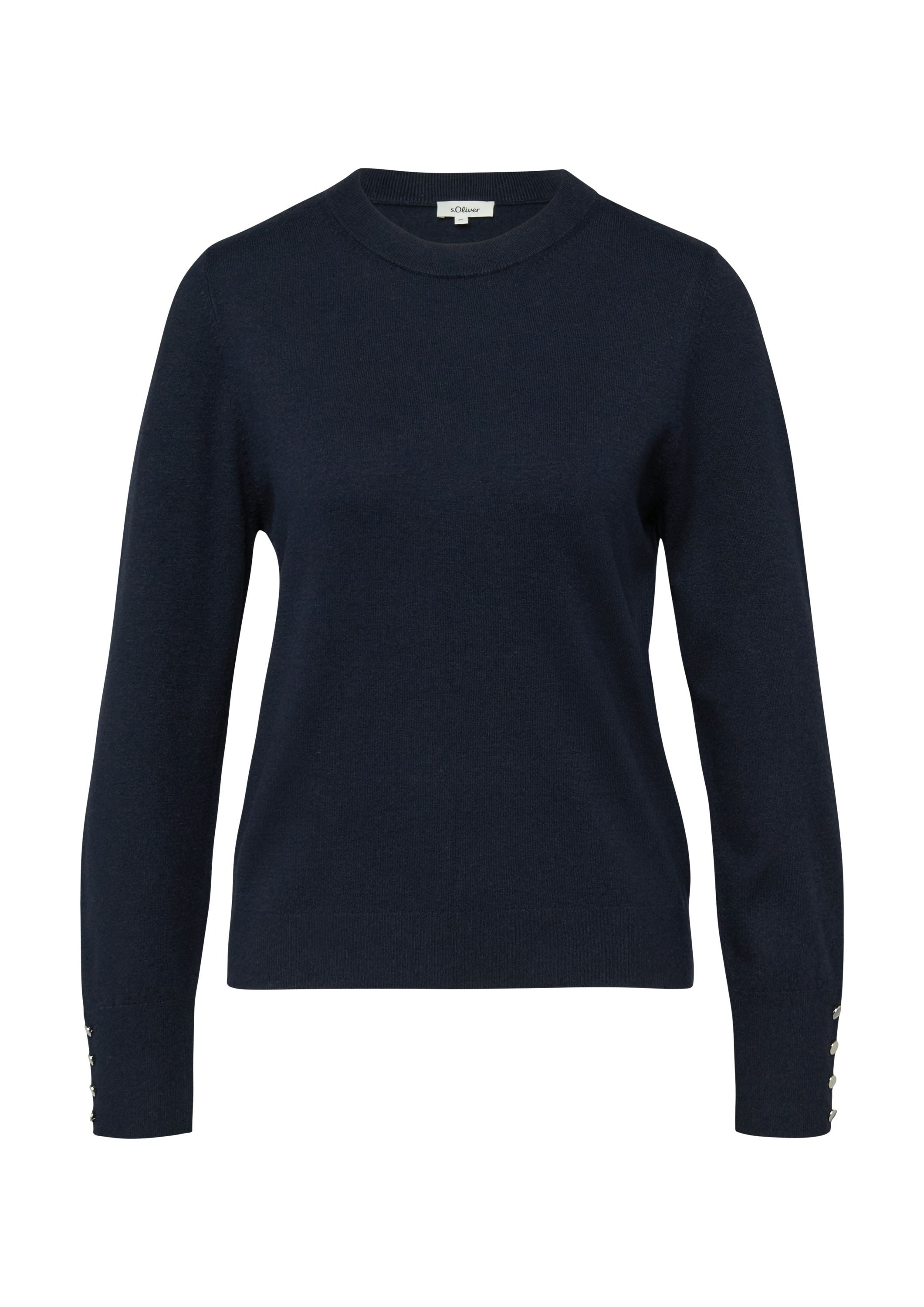 Strickpullover aus Viskosemix - 5959-BLUE - Blau