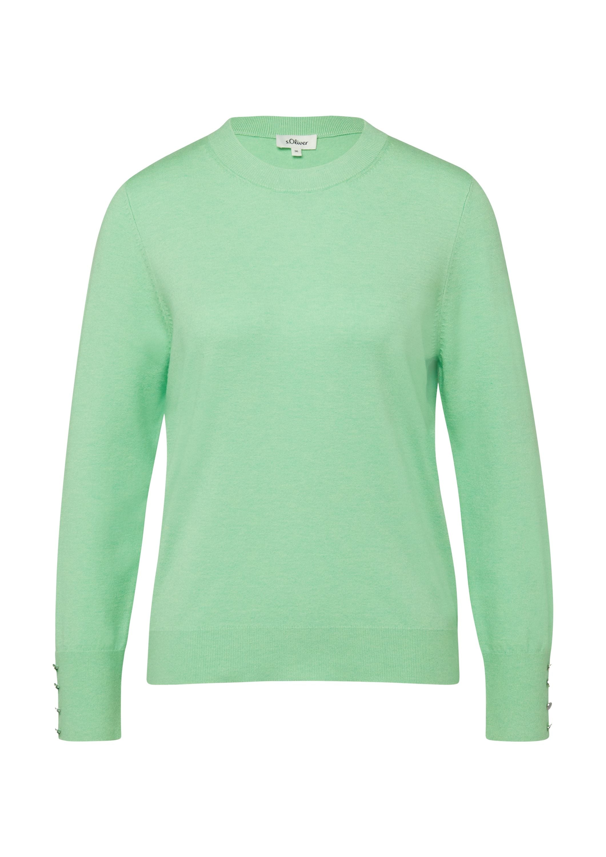 Strickpullover aus Viskosemix - 7269-GREEN - Grün