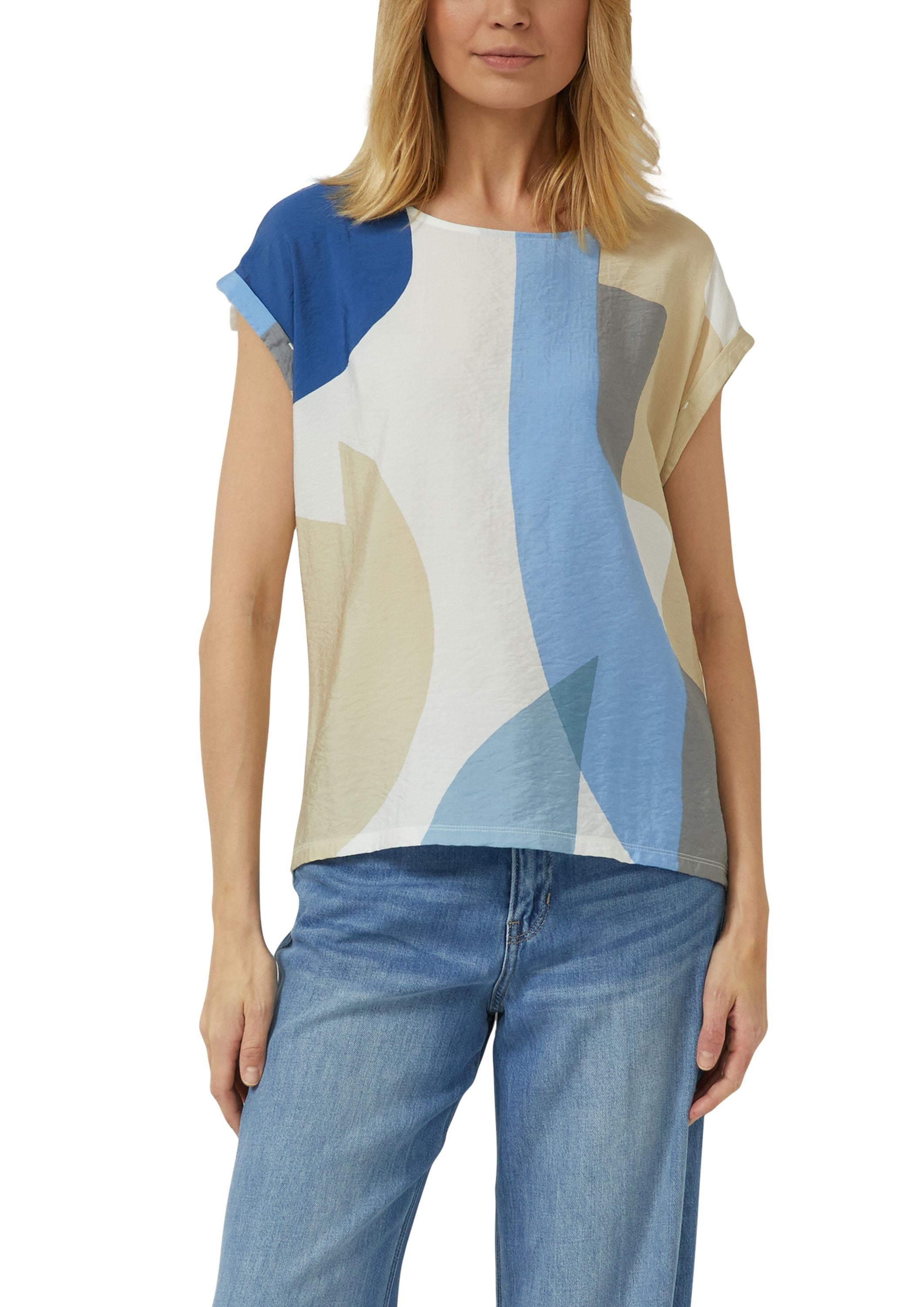 T-Shirt aus Viskose - 02E1-WHITE - Weiß