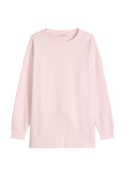Sweatshirt oversized aus Baumwolle - 6725-Dried Rose - Rosa