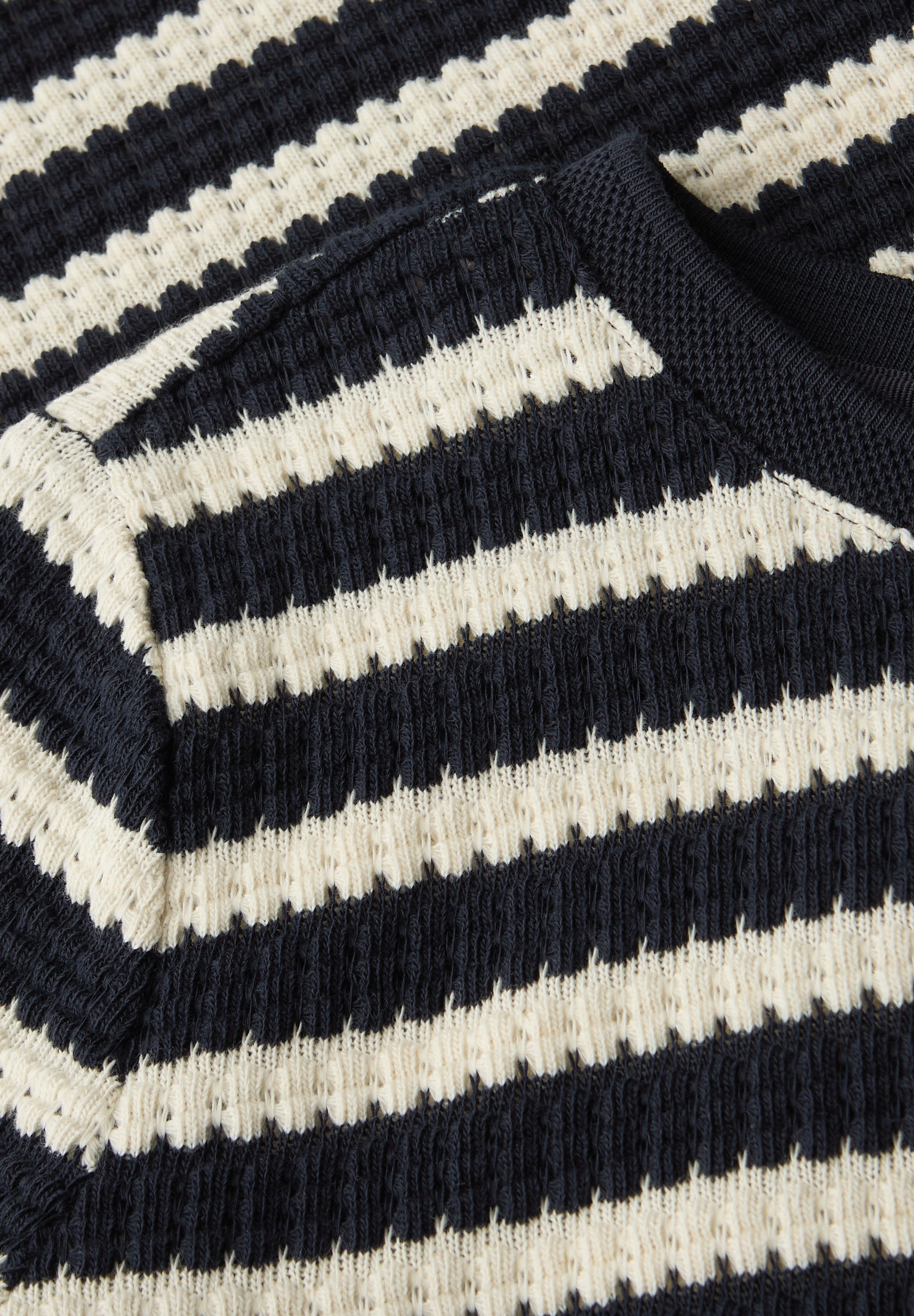 Strickpullover aus Baumwollmix - 27502-shadowed navy - Blau | Weiß