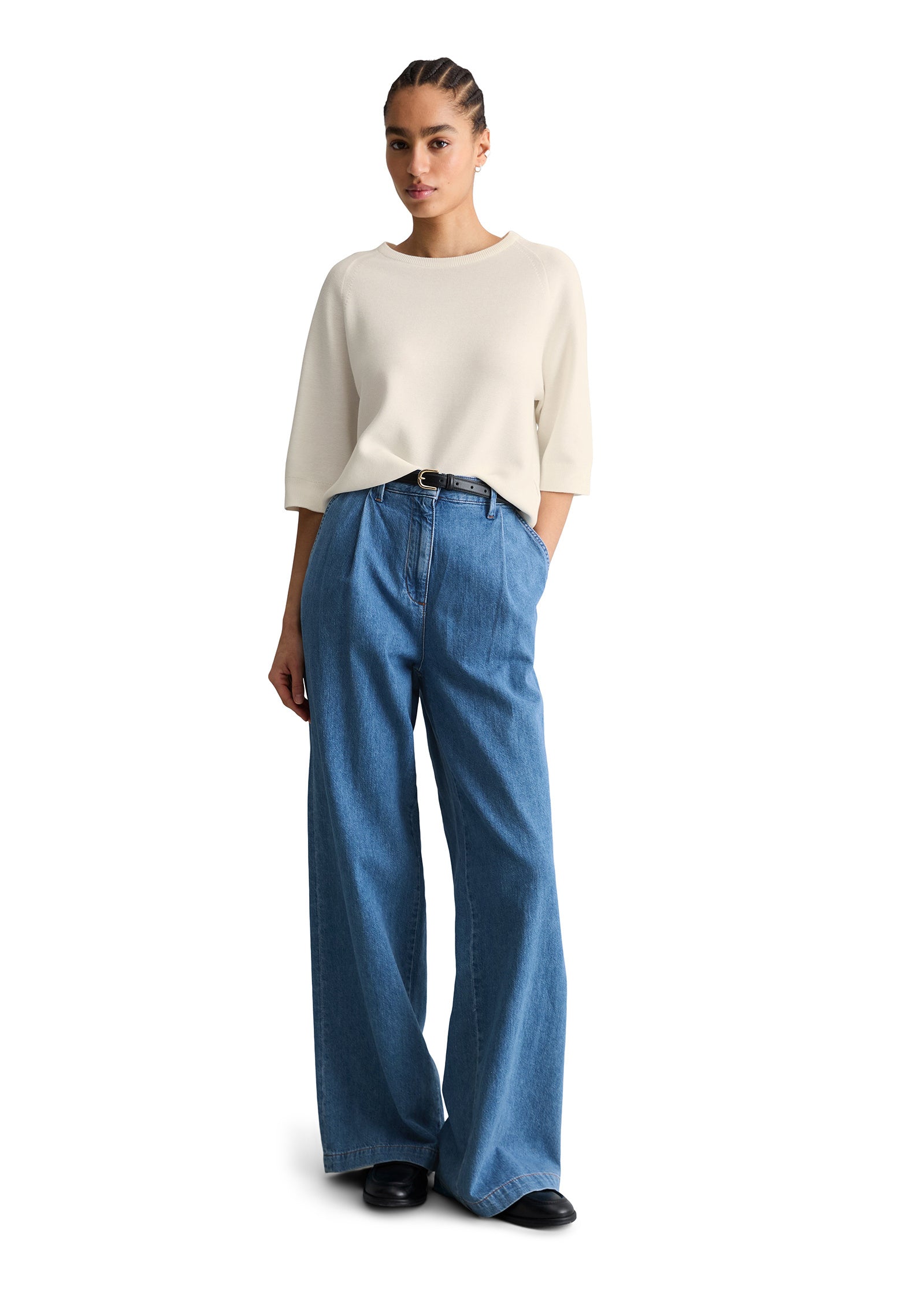 Strickpullover aus Baumwolle - 1183-Silky White - Weiß