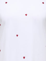 T-Shirt aus Baumwolle - Bright White/Heart - Weiß