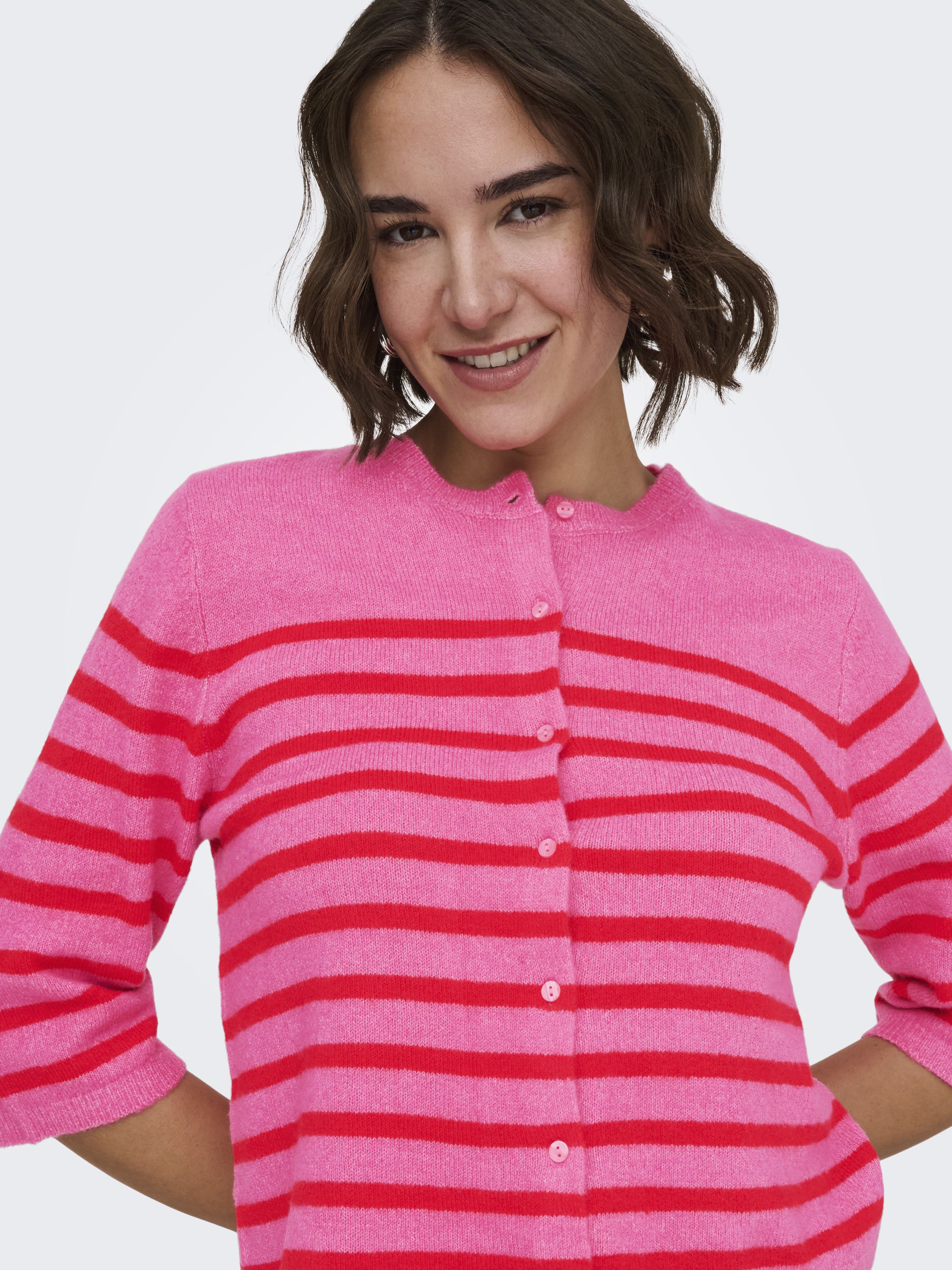 Strick-Cardigan VIOLA - Wild Orchid/High Rick Red/Mel/ - Pink