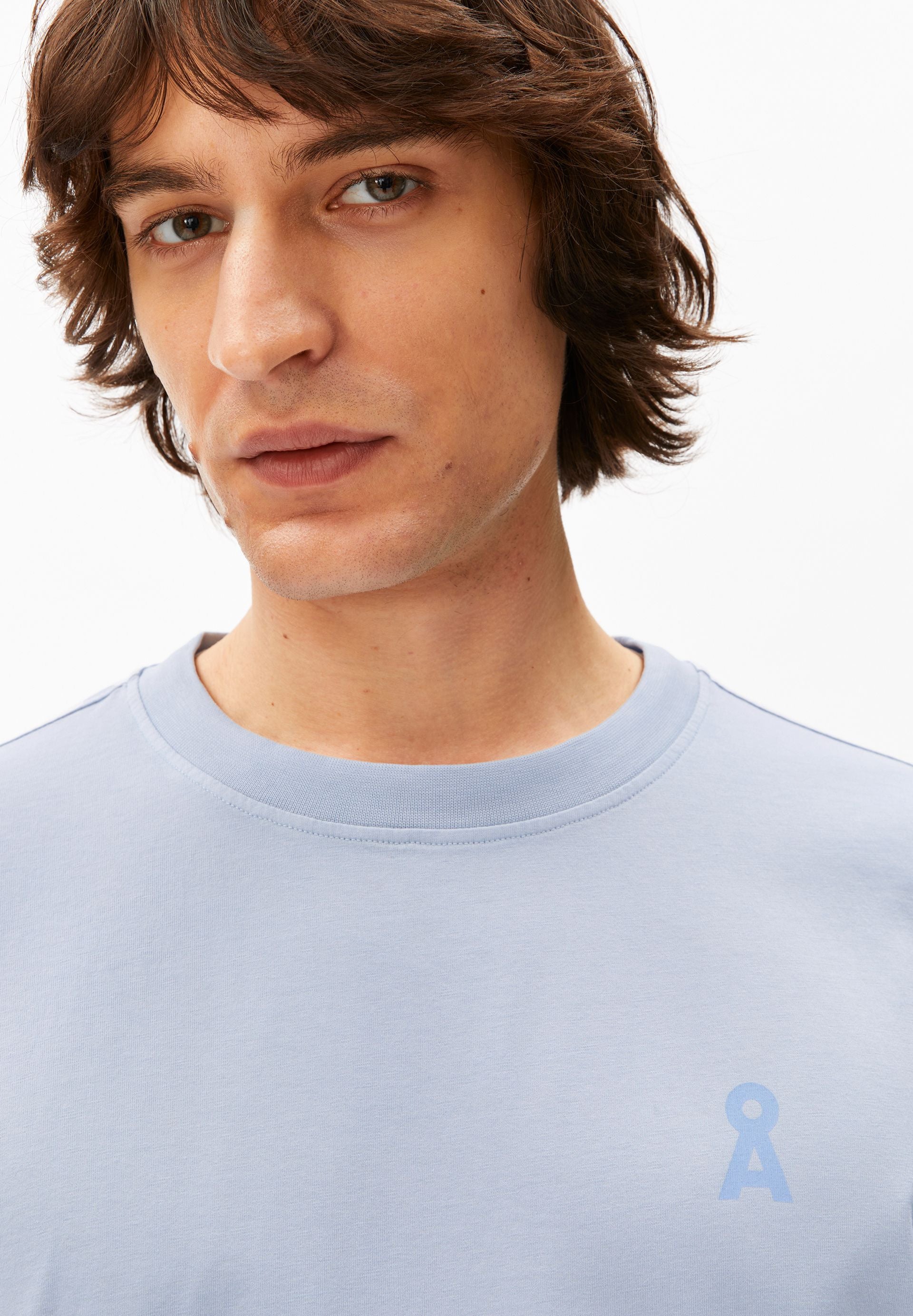 T-Shirt aus Bio-Baumwolle Regular FIt - 3515-wedgwood washed - Blau