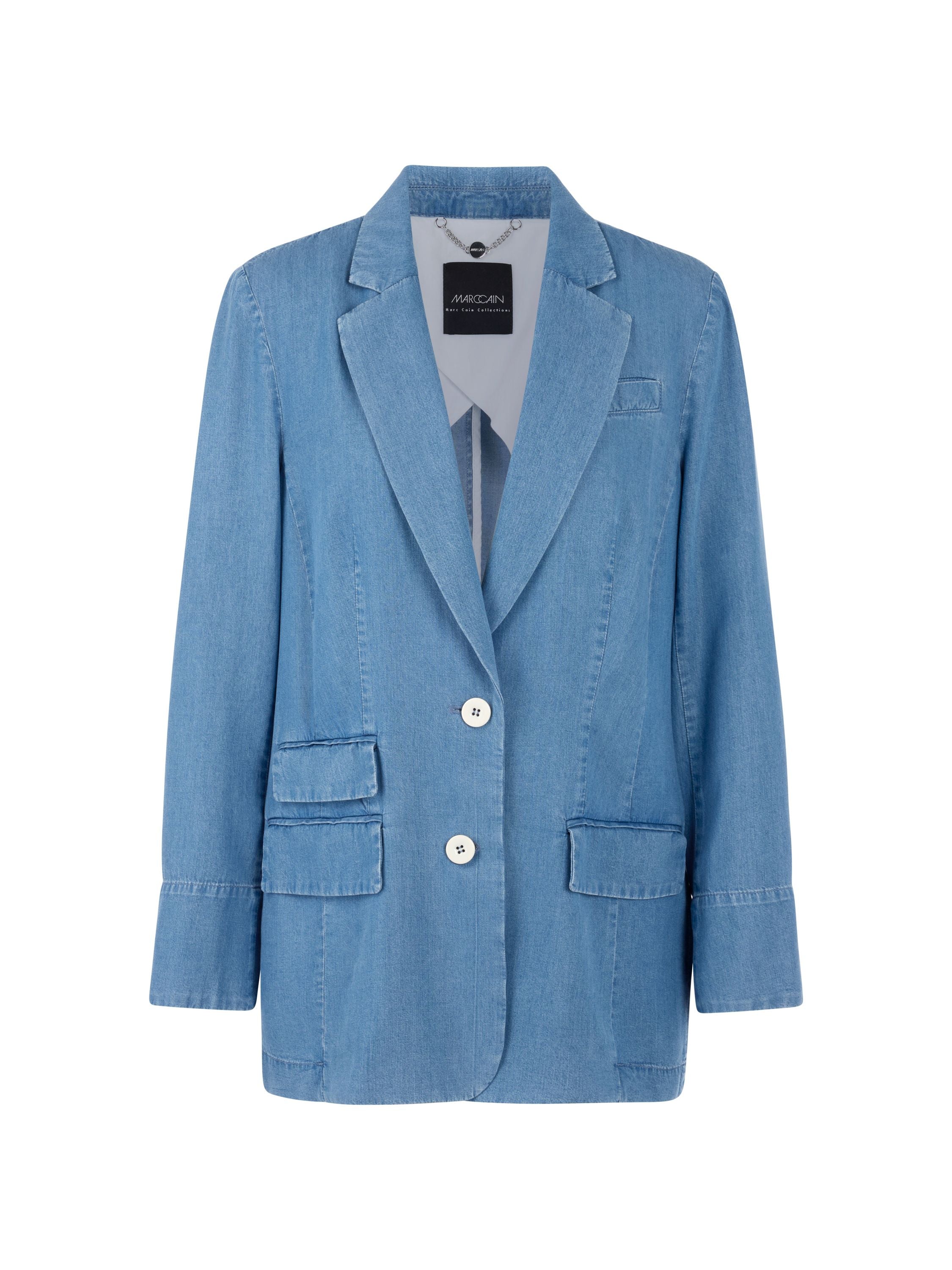 Blazer oversized aus Lyocell - 350 - Blau