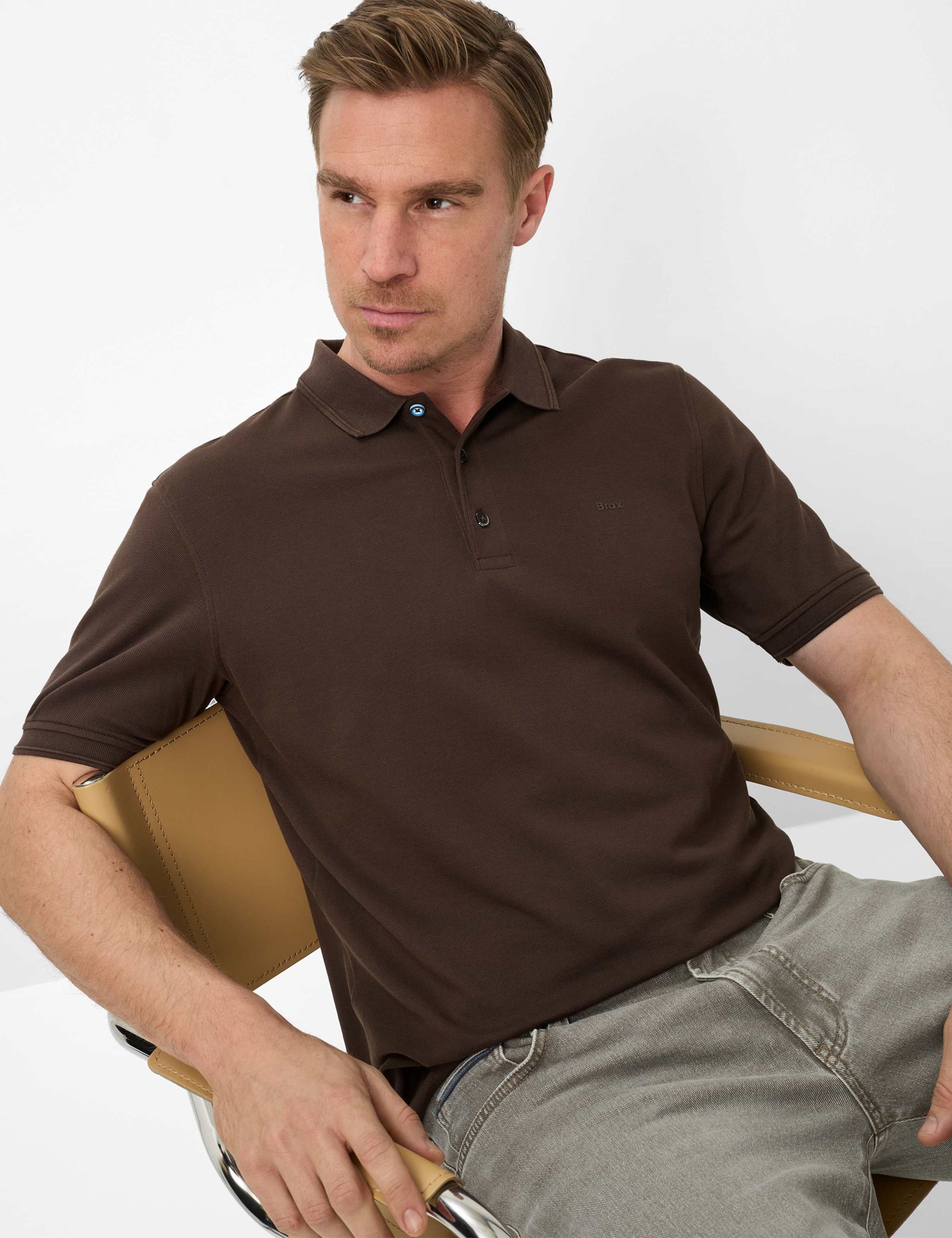 Poloshirt PETE aus Baumwolle - 52-chocolate - Braun