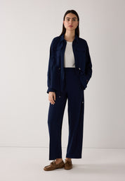 Hose Wide Leg mit Bügelfalte - 0373 - Blau