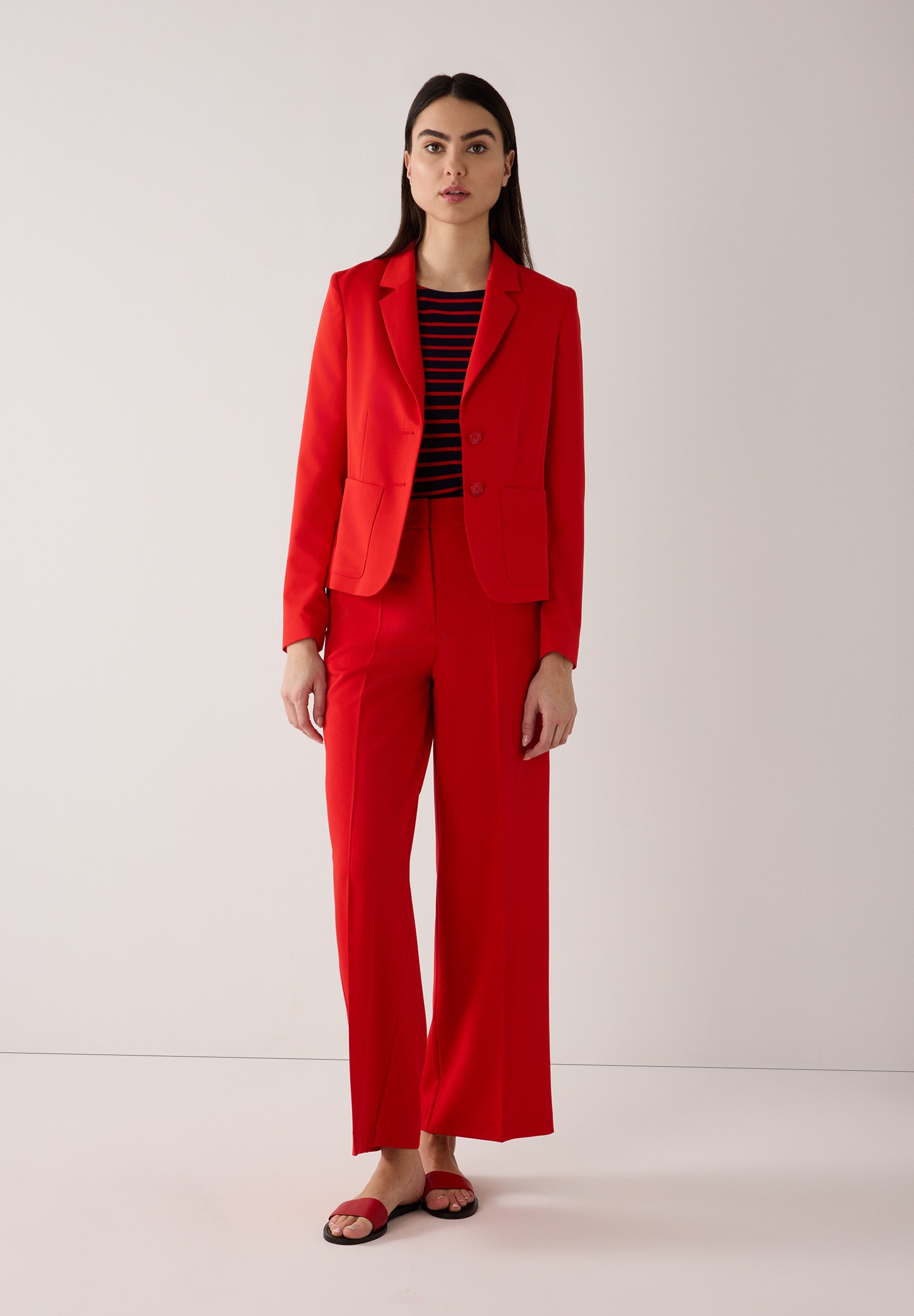 Hose Wide Leg mit Bügelfalte - 0539 - Rot